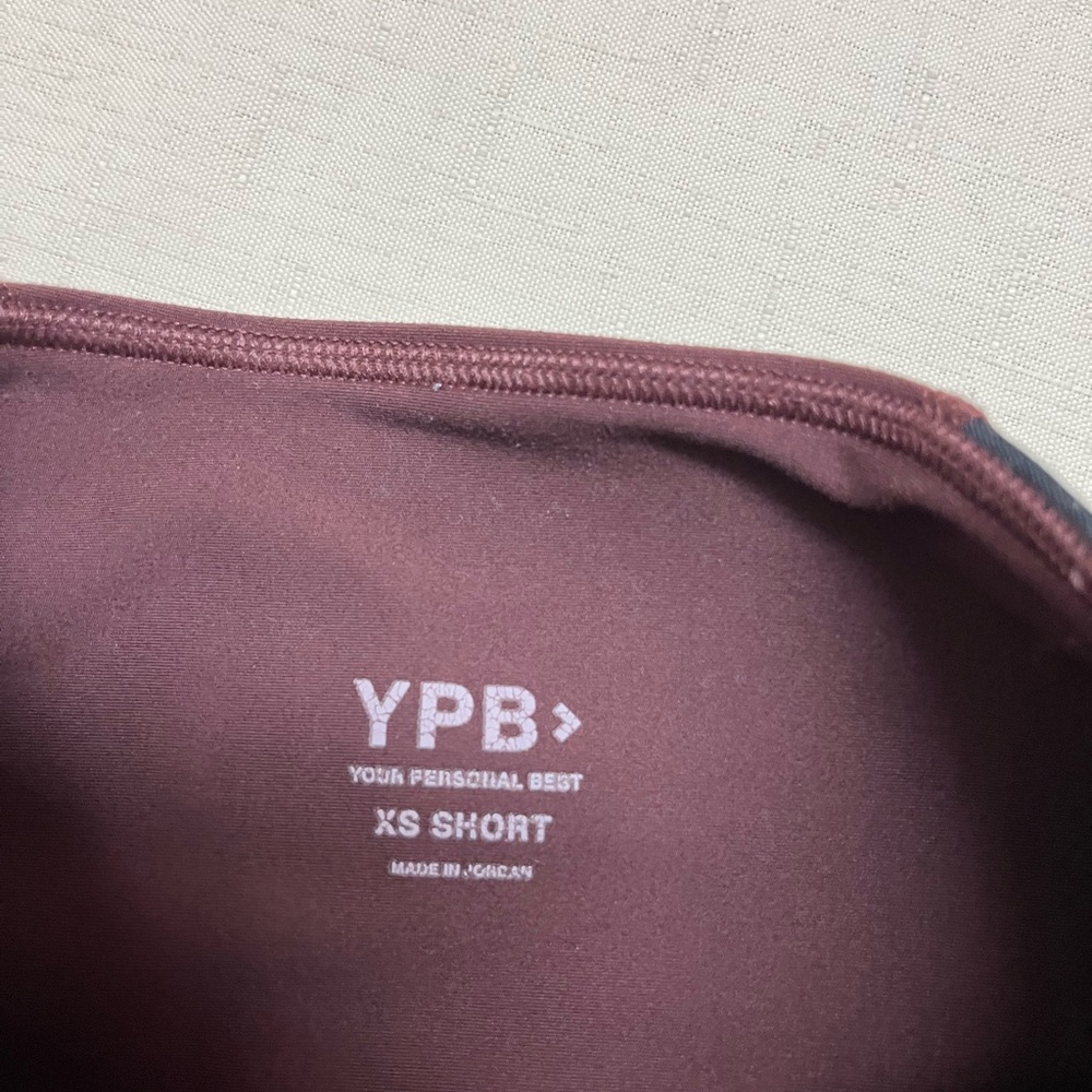 Abercrombie & Fitch YPB XS Short 7/8 brown black colorblock leggings - Picture 6 of 13